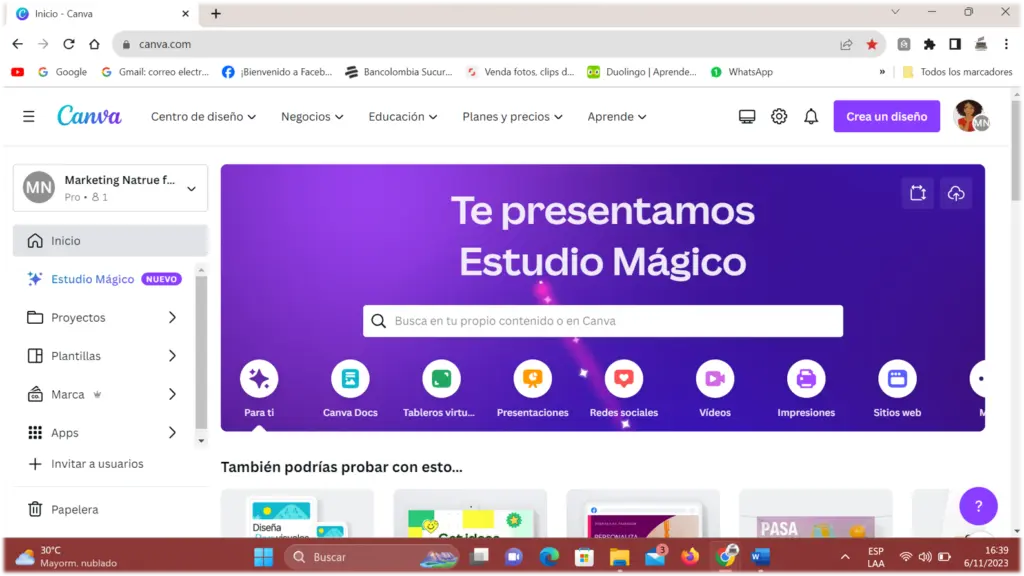 Canva inicio